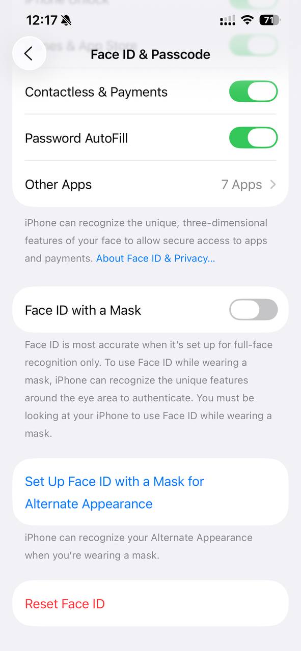Enable Face ID with a Mask